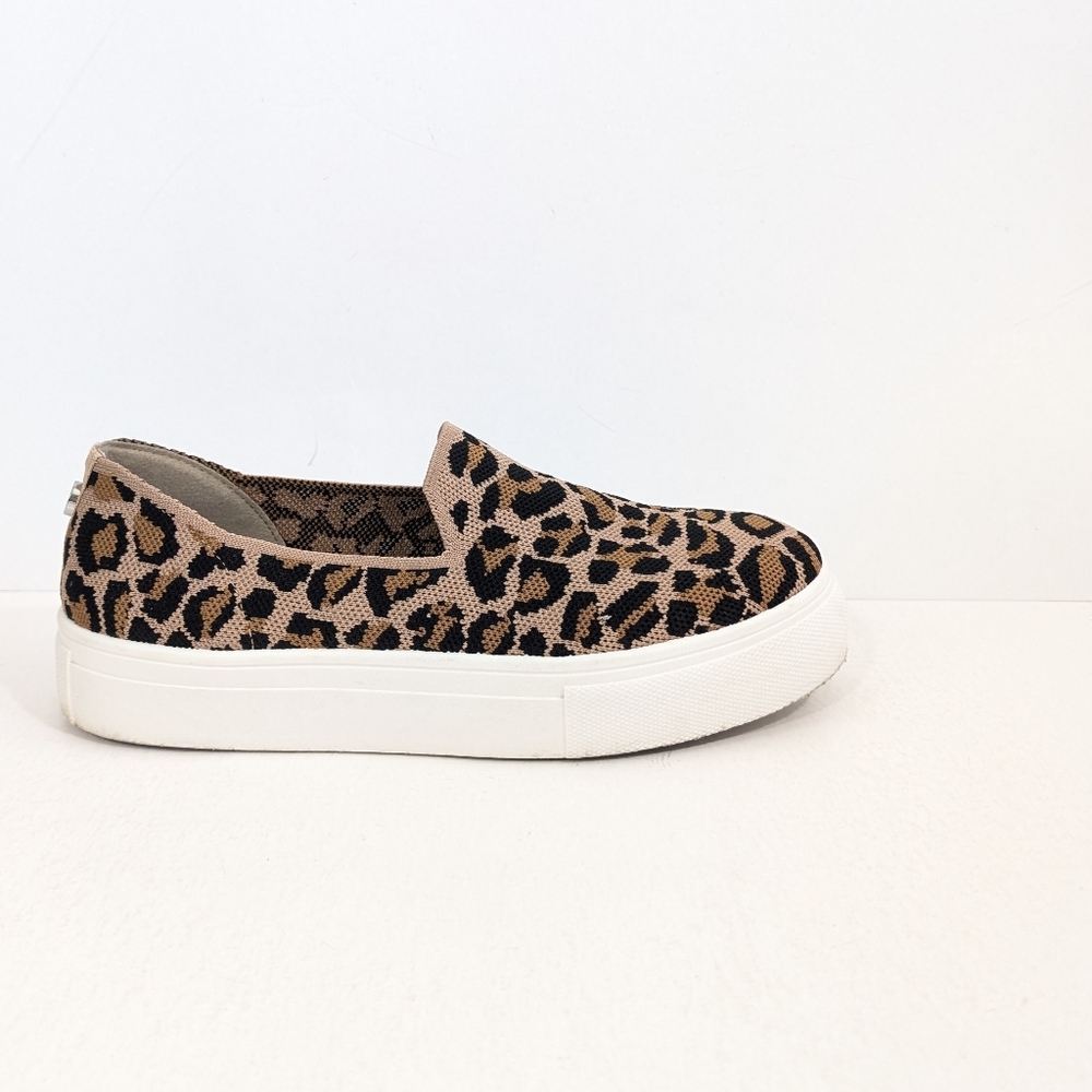 Steve Madden Platform Sneakers sz 9 Women Animal Print Shoes Slip on knit mailer - Picture 5 of 10